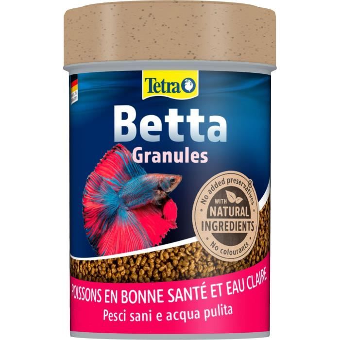 Tetra Betta Granulés - TETRA - Aliment complet pour poisson Combattant Betta splendens - 85 ml