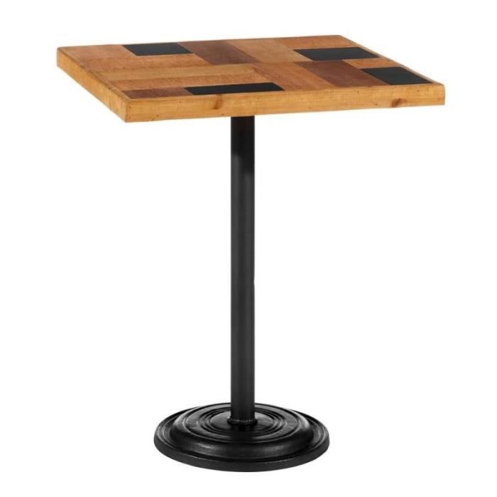 Table De Repas Carree Metal Bois Brutus L 60 X L 60 X H 76 Achat Vente Table A Manger Seule Table De Repas Carree Soldes Cdiscount