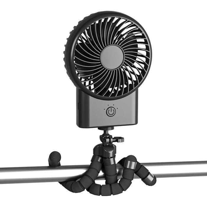 Mini Ventilateur De Poussette 4000 MAh à Piles Avec 4 Vitesses