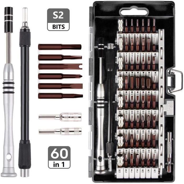 Kit Tournevis De Précision 60 En 1 WORKPRO - Mini Tournevis Magnétique Portable Pour Téléphone, Lunettes, Appareils