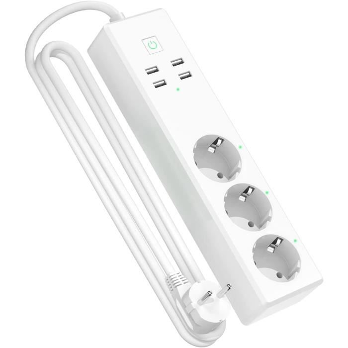 Mini Multiprise Multiprise Connectée, Multiprise Wifi Intelligente Avec 3 Prises Et 4 ...