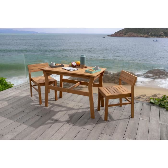 Ensemble Repas De Jardin Ou De Balcon 2 Personnes Table 105x55cm