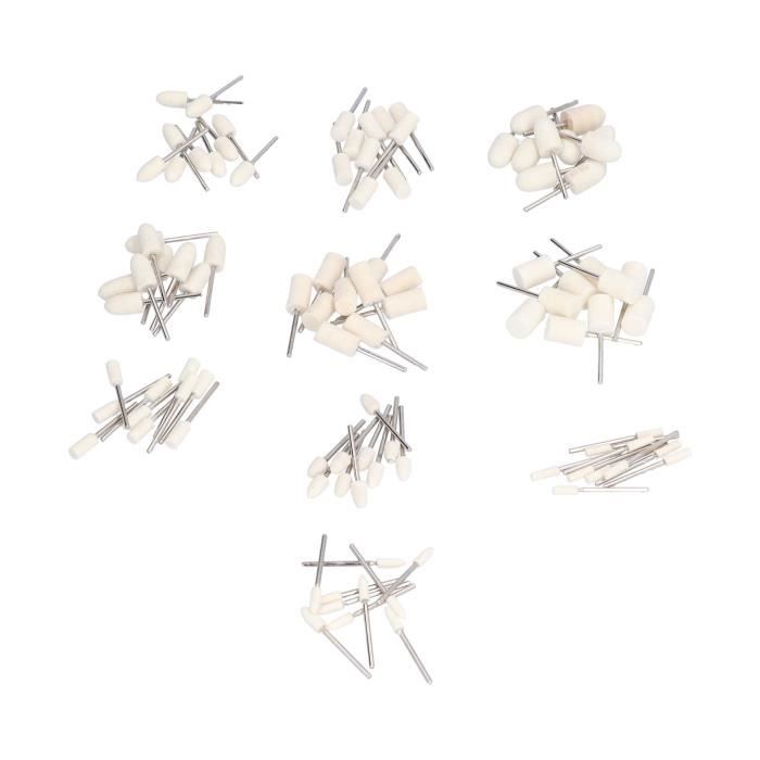5 Pointes Polissage Coniques En Feutre Laine - Tête 6 Mm, Tige 3 Mm, Pour Outil Rotatif