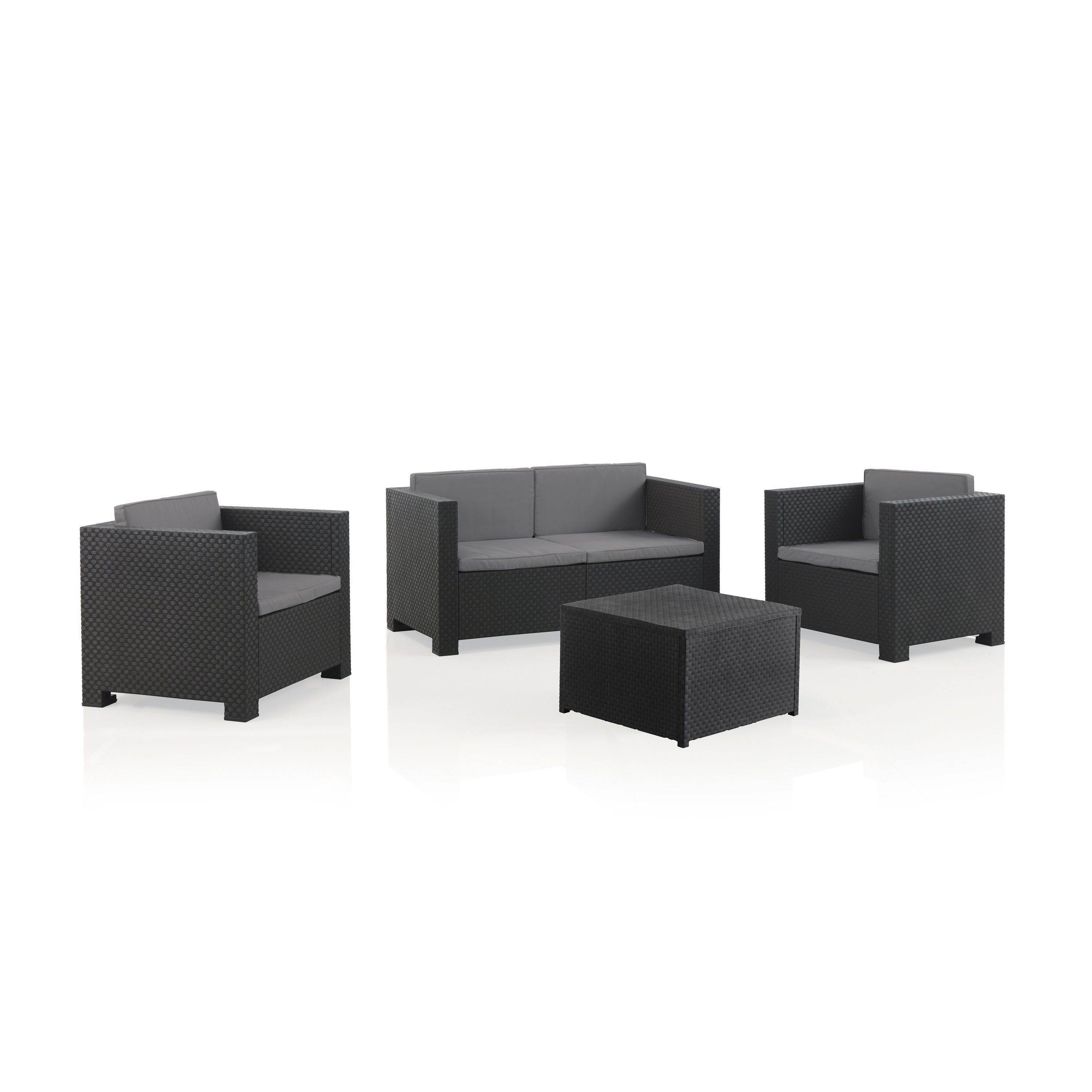 Salon De Jardin Sophie Ii En Resine Moulee 2 Fauteuils Un Canape