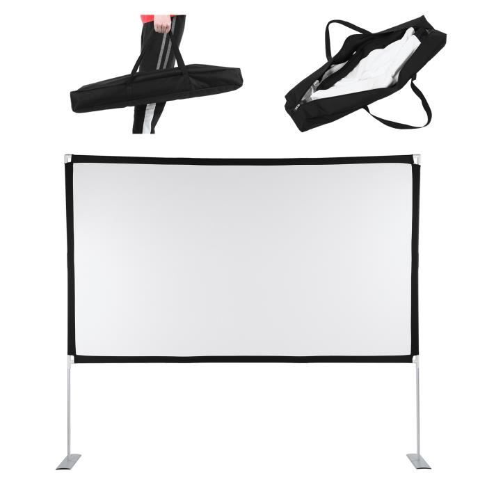 Écran Projection 100 Pouces WANDGU | 4K 16:9 | Toile Anti-Plis Portable | Pour Home Cinéma Extérieur