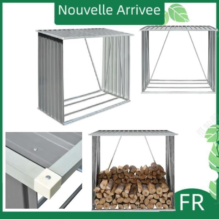 Abri A Bois En Acier Avec 3 Compartiments 200x38 5x200 Cm Doika
