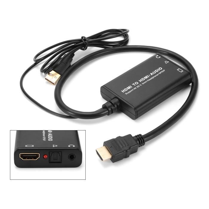 XCSOURCE Adaptateur HDMI Audio vers + Jack 3.5mm Convertisseur SPDIF Toslink Optique pour Blu