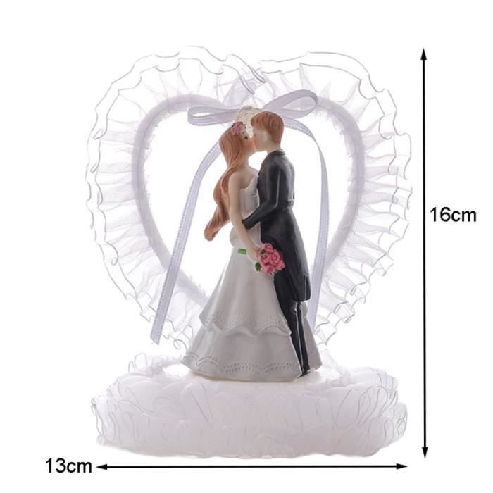 FIGURINE DECOR DE GATEAU,1--Figurines de la mariée et du marié, décoration de gâteau en résine, poupée de mariage, décoration de fia