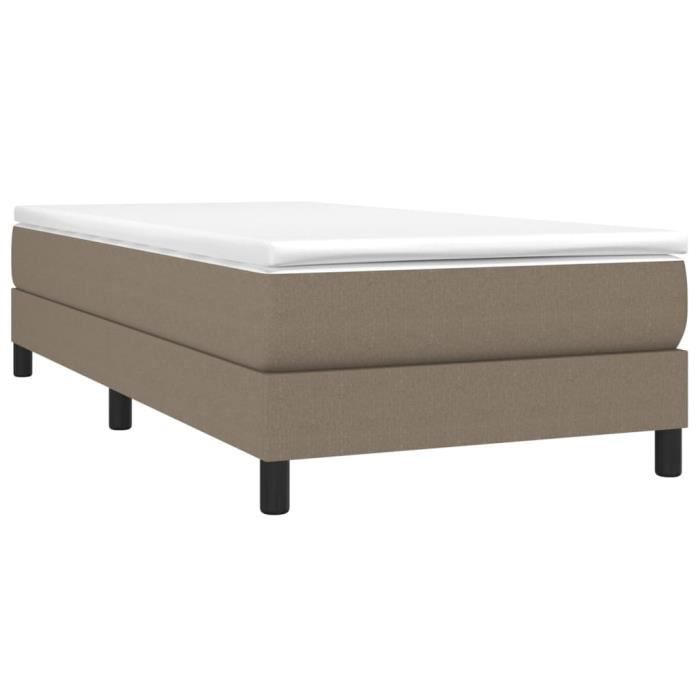 Sommier à ressorts - ZERODIS - Taupe - 90x190 cm - Tissu 100% polyester - 1 place