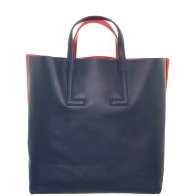 Sac main Lacoste cuir ref 48690 E69 Rouge Marine 33 34 16