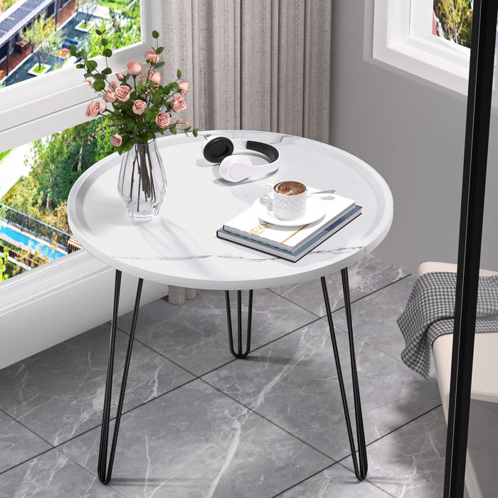 Table basse ronde, table de salle à manger pour appartement,avec motif ...