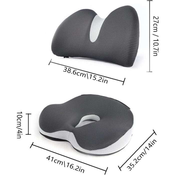 Coussin de Siège Ergonomique – Mousse à Mémoire de Forme avec Housse R – Comptoir Santé & Beauté