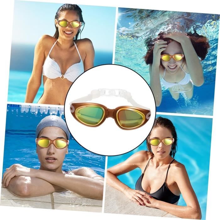 Kit Lunettes De Natation Guzack - Verre Miroir Anti-UV, Anti-buée, Avec Pince-nez Et Bouchons D'oreilles