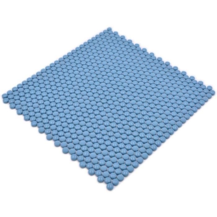 Bordure Mosaïque Composite Bleu Brillant - Pour Salle De Bain, Cuisine, Extérieur - Mosaik-Netzwerk