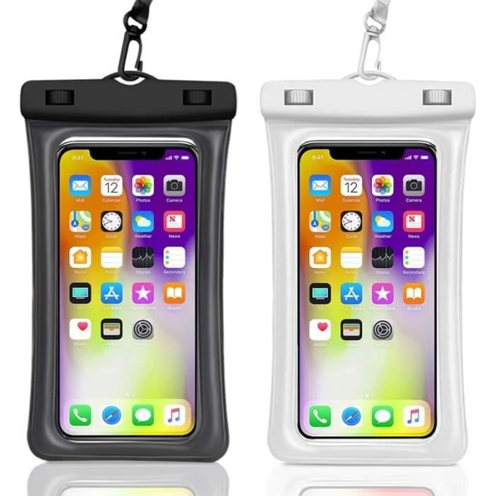 Lot De 4 Pochettes étanches Pour Téléphone – PVC 25x22 Cm, Triple Fermeture, Pour Plage, Rando, Rafting