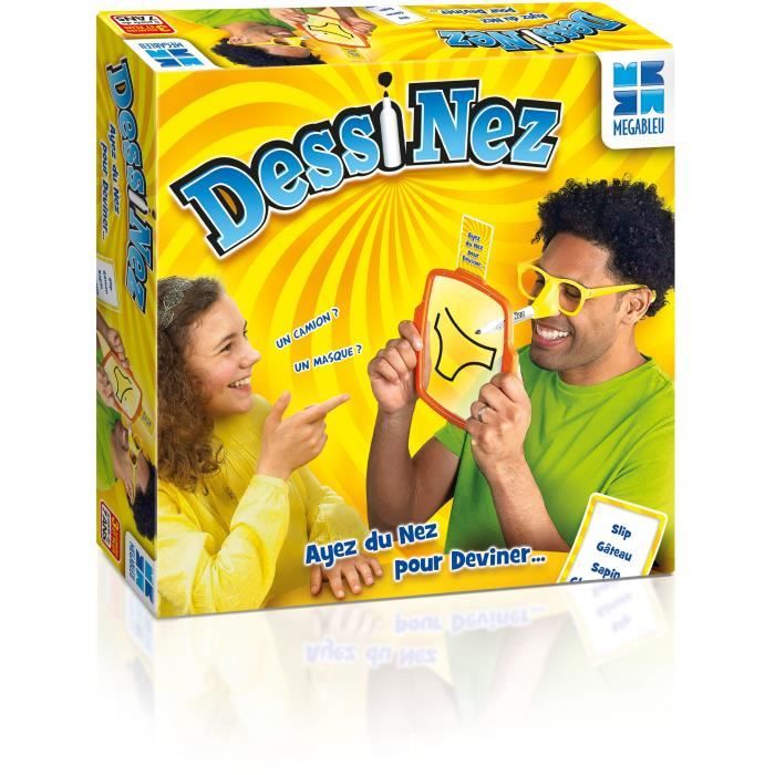 Megableu Dessi'Nez – Jeu De Dessin Avec Le Nez – Hilarant, En Famille Ou Entre Amis – Dès 7 Ans