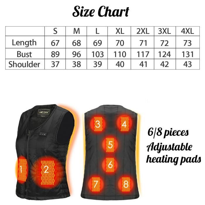 Monave Gilet chauffant pour homme femme 27 coussins chauffants, gilet chauffant pour moto, pêche, marche et travail en plein air pour Noël et Thanksgiving (batterie non incluse