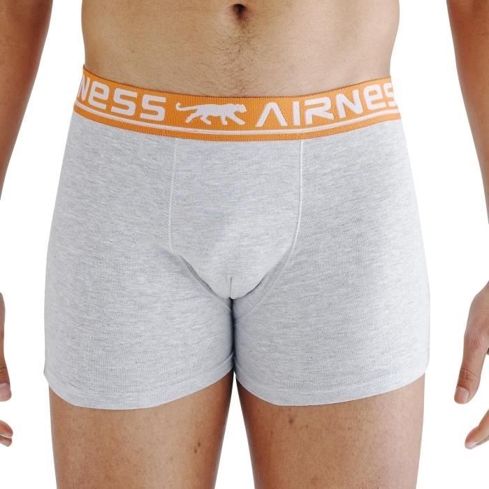 LOT DE 4 BOXERS HOMME AIRNESS UNIS SPORT Multicouleur Cdiscount