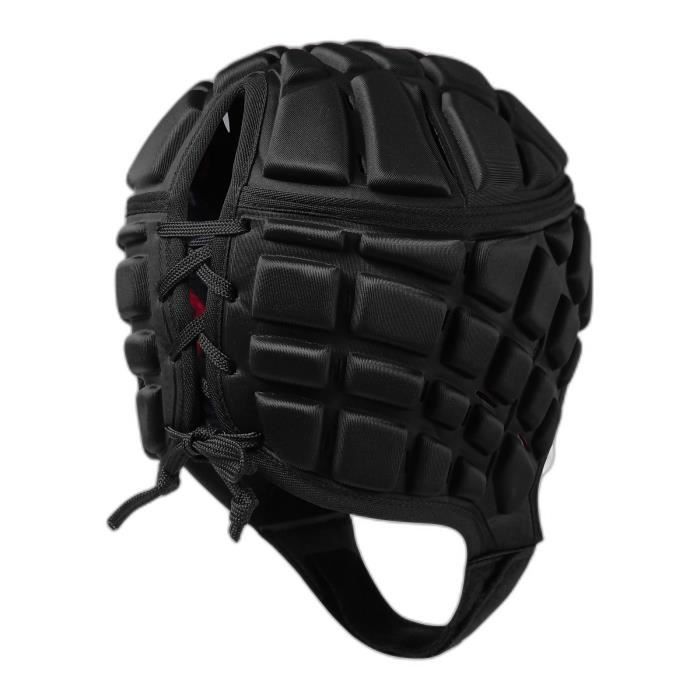Casque De Rugby Rembourré Pour Enfant – Taille S (43-48 Cm) – Noir – Doux, Léger Et Ventilé – Protecteur Tête Pour Foot, Hockey, Skate