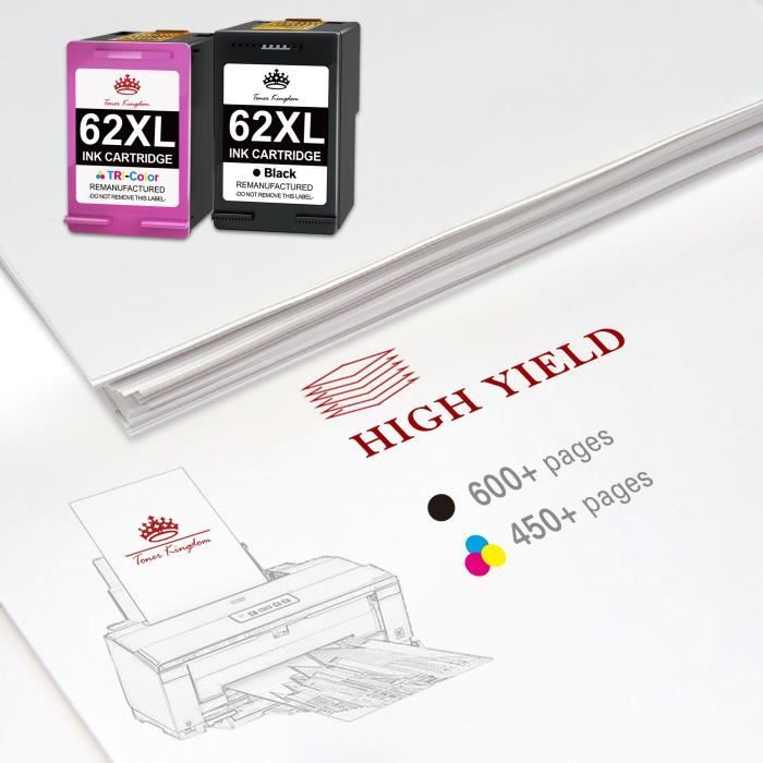 Cartouches d'encre compatibles pour imprimante HP Envy 5600 5640 série HP  62 XL