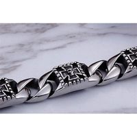 Bracelet Manchette Crâne Acier Inoxydable - Style Gothique