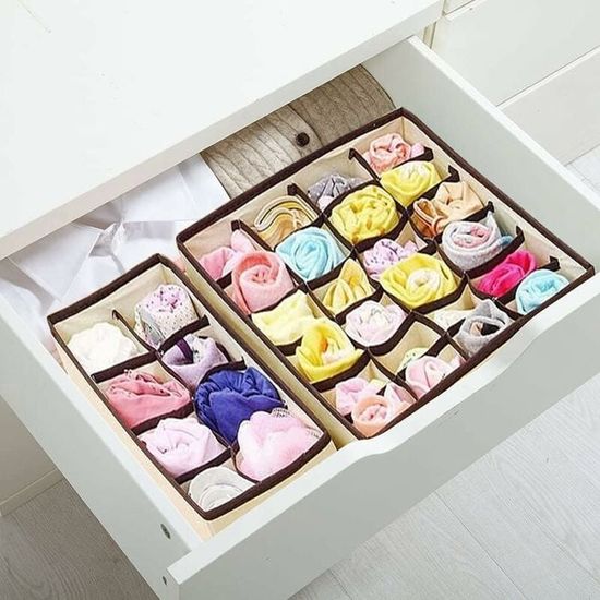 Tidybox 6 Boites Rangements Vêtements Et Sous-Vêtements Pliable