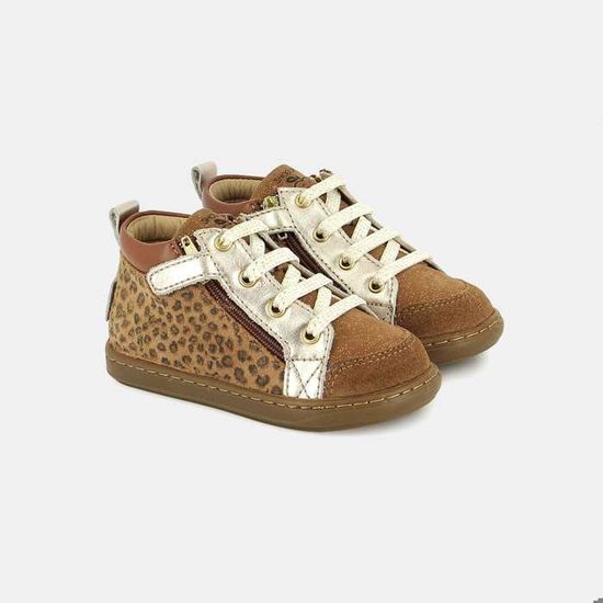 Baskets bébé fille Shoo Pom Bouba bi zip goat leopard Camel