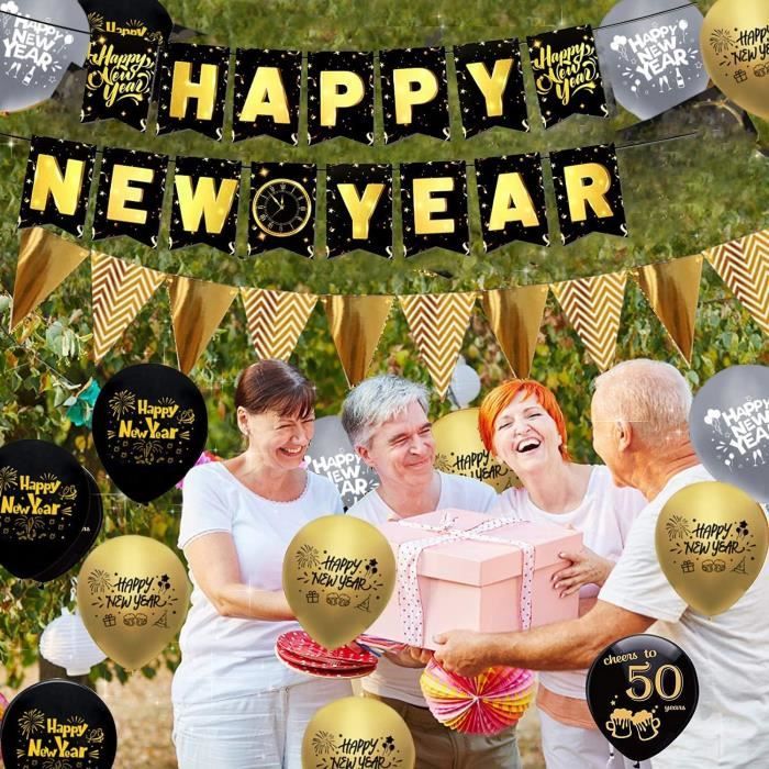 113pcs Kit de décoration pour Le Nouvel an Reusable 2024,Décorations de Bonne  année 2024,2024 Nouvelle année Ensemble de Ballons de Vaisselle bannières :  : Cuisine et Maison