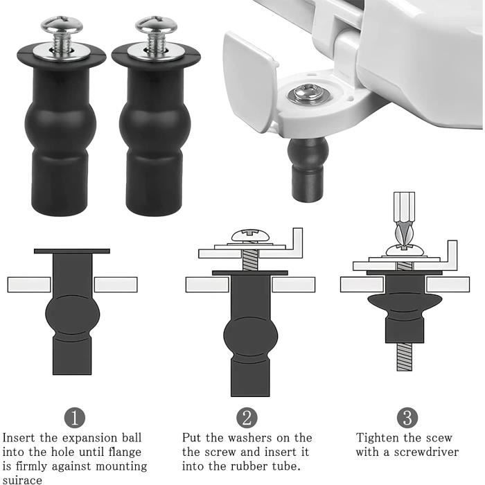 Apomoons Fixation Abattant Wc 4 Pièces Vis D expansion Couvercle Toilette  Lunette - Cdiscount Bricolage