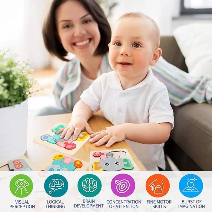 Puzzles 3D Montessori Jouets En Bois Pour Bébés 1 2 3 Ans Garçon