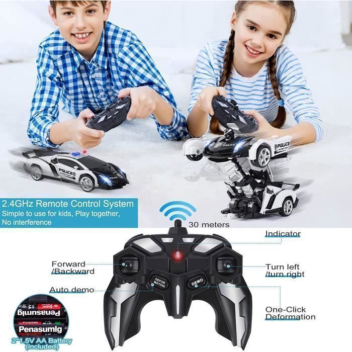 Transformateurs Jouet,Voiture télécommandée pour Enfants âgés de 6 7 8 9 10  Ans,Jouet Robot Transformable 2 en 1 Cadeau pour garçons - Cdiscount Jeux -  Jouets