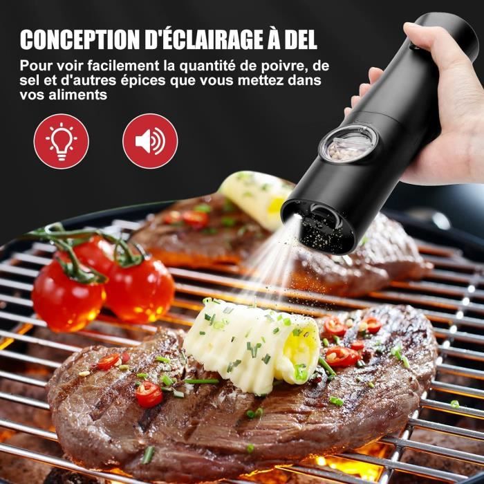 Poivre En Grain Set De 2 Moulins à Poivre Et Sel - Acier Inoxydable Avec Mécanisme Céramique Réglable - Idéal Cuisine Et Table
