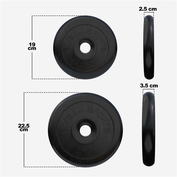 RUIDA Plaques de poids olympiques 2 pcs 10 kg Fonte tout neuf - Sport
