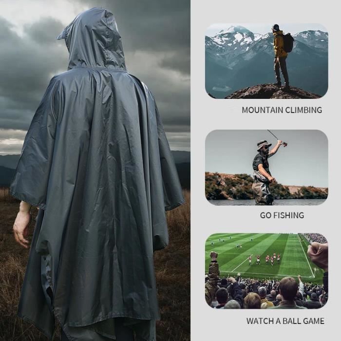 KIMISS Poncho de pluie extérieur multifonctionnel Poncho imperméable