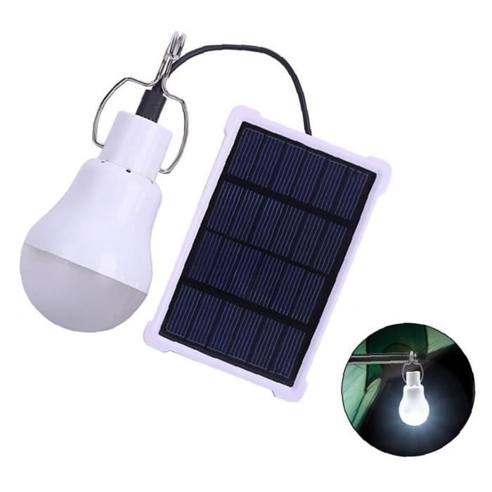 Lot De 2 Ampoules Solaires LED Portables - Lampe Extérieure Intérieure Camping Randonnée
