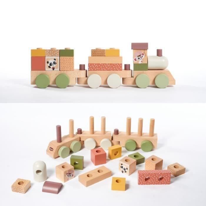 Train en bois ferroviaire : réseau de rails durable et créatif 34 cm – La Cabane à Loulous