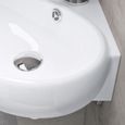 Sogood® Lavabo à Suspendre Vasque à Poser en Céramique Petit Lavabo Blanc pour Toilettes Invités 395x385x145mm Brüssel002-3