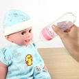 90 ml Biberon Silicone Tout-petit bébé avec une cuillère aliments frais Feeder céréales Squeeze (Rose)-CY-3