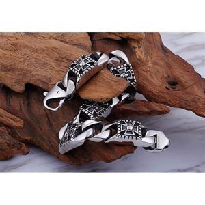 COOLSTEELANDBEYOND Bracelet Cuir Double Brin Homme – Entrelacé Avec Charmes Acier Inoxydable, Style Élégant Et Robuste