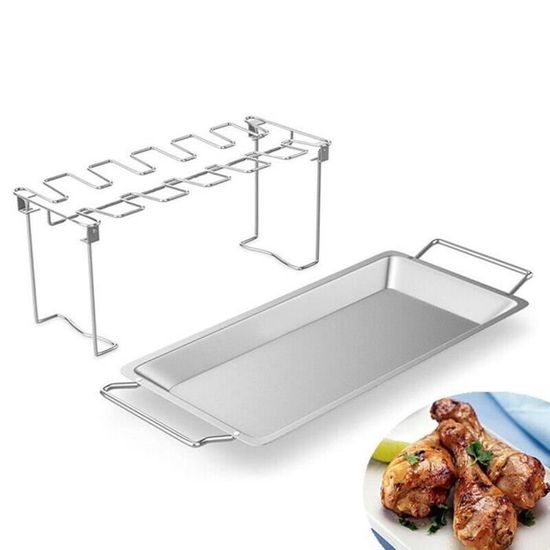 Soulevé en acier inoxydable égouttoir Grill Universal L xlx H cm 21x13x3