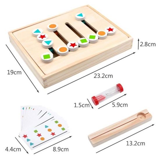 Jouets en Bois Puzzle de Tri Montessori avec Sablier Forme Couleur Jouets /Éducatifs pour Gar/çons Filles 3 4 5 Ans