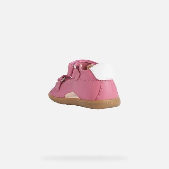 Sandales Geox Bébé Fille Macchia - Cuir Souple - Premiers Pas - Scratch