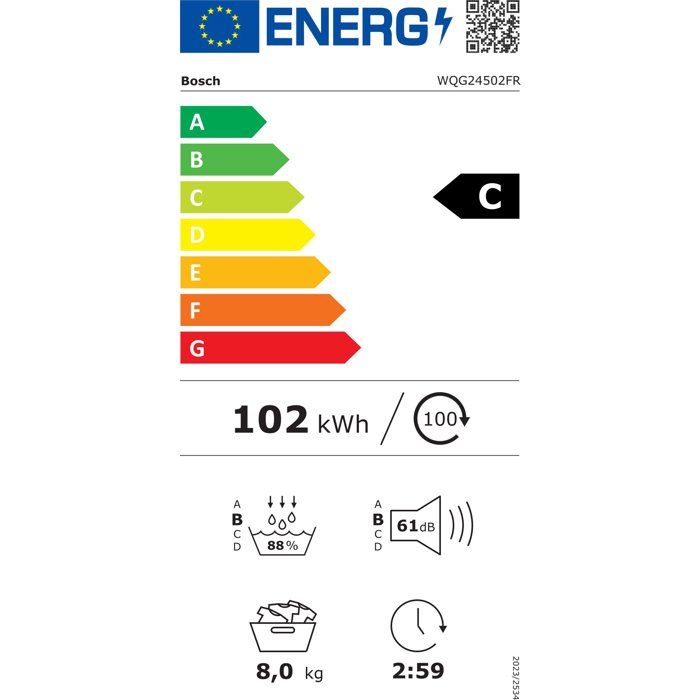 Sèchelinge pompe à chaleur BOSCH Série 6 WQG13500FR 9 kg Induction — free download