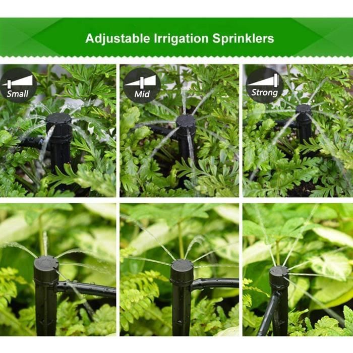 Kit Irrigation Goutte à Goutte – 100 Goutteurs Réglables, Pour Tuyaux 4/7 Mm, Débit 0-70 L/h