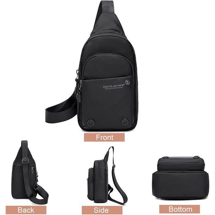 Sac Bandoulière Homme Léger Étanché – Sacoche Poitrine Multifonction Avec Trou Écouteurs, Idéal Randonnée, Vélo, Voyage Quotidien