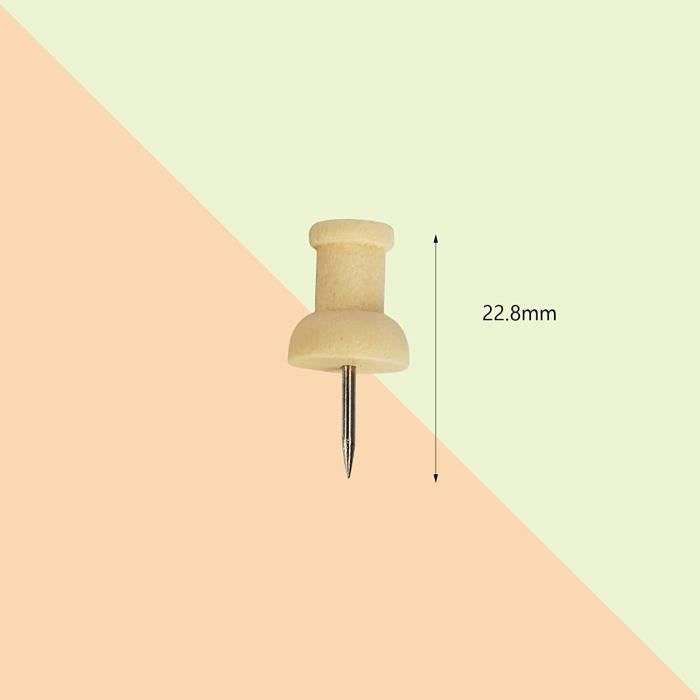 Lot De Punaises Décoratives à Tête En Bois Naturel - Pour Tableaux D'affichage Ou Décoration