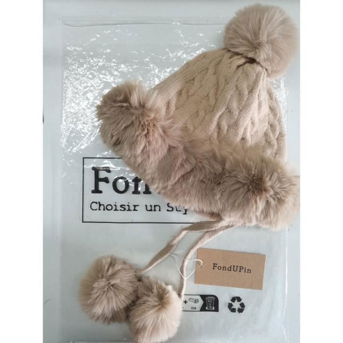 Bonnet à pompon fourrure femme | FUR'POMP