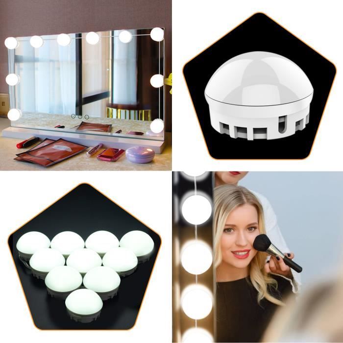 WALFRONT 12pcs kit de vanité de lampe de lampe de miroir LED pour