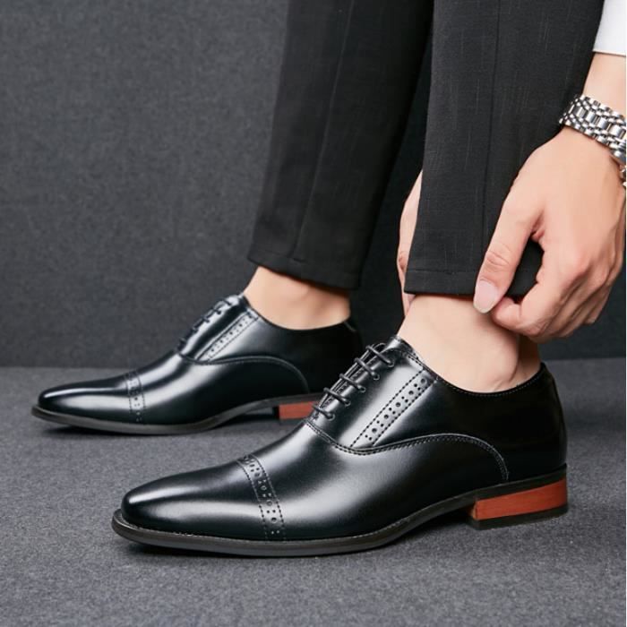 Chaussures Oxford Femme à Lacets – Talon Bloc 8,5 Cm – Dessus Synthétique – Coupe Bureau Élégante