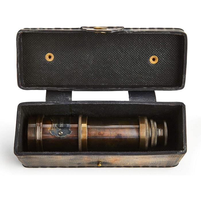 Longue-vue Marine Antique Dollond London 1920 – Fabriquée à La Main En Laiton Massif, Télescope Rétro 38 Cm Avec étui En Cuir, Idéal Pour La Déco Ou
